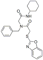 Acetamide, 2-(2-benzoxazolylthio)-N-[2-(cyclohexylamino)-2-oxoethyl]-N-(phenylmethyl)- (9CI) CAS#: 606098-41-3