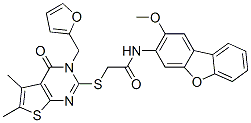 Acetamide, 2-[[3-(2-furanylmethyl)-3,4-dihydro-5,6-dimethyl-4-oxothieno[2,3-d]pyrimidin-2-yl]thio]-N-(2-methoxy-3-dibenzofuranyl)- (9CI) CAS#: 577699-47-9