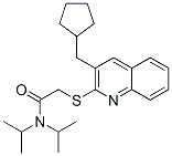 Acetamide, 2-[[3-(cyclopentylmethyl)-2-quinolinyl]thio]-N,N-bis(1-methylethyl)- (9CI) CAS#: 606113-88-6