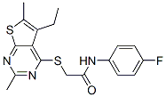 Acetamide, 2-[(5-ethyl-2,6-dimethylthieno[2,3-d]pyrimidin-4-yl)thio]-N-(4-fluorophenyl)- (9CI) CAS#: 606113-62-6