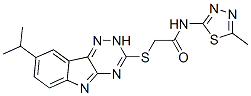 Acetamide, 2-[[8-(1-methylethyl)-2H-1,2,4-triazino[5,6-b]indol-3-yl]thio]-N-(5-methyl-1,3,4-thiadiazol-2-yl)- (9CI) CAS#: 603947-35-9