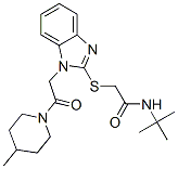 Acetamide, N-(1,1-dimethylethyl)-2-[[1-[2-(4-methyl-1-piperidinyl)-2-oxoethyl]-1H-benzimidazol-2-yl]thio]- (9CI) CAS#: 606110-02-5