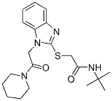 Acetamide, N-(1,1-dimethylethyl)-2-[[1-[2-oxo-2-(1-piperidinyl)ethyl]-1H-benzimidazol-2-yl]thio]- (9CI) CAS#: 606109-82-4