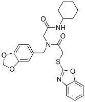 Acetamide, N-(1,3-benzodioxol-5-ylmethyl)-2-(2-benzoxazolylthio)-N-[2-(cyclohexylamino)-2-oxoethyl]- (9CI) CAS#: 606098-43-5