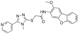 Acetamide, N-(2-methoxy-3-dibenzofuranyl)-2-[[4-methyl-5-(3-pyridinyl)-4H-1,2,4-triazol-3-yl]thio]- (9CI) CAS#: 573974-08-0