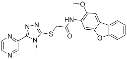 Acetamide, N-(2-methoxy-3-dibenzofuranyl)-2-[(4-methyl-5-pyrazinyl-4H-1,2,4-triazol-3-yl)thio]- (9CI) CAS#: 575469-83-9