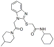 Acetamide, N-cyclohexyl-2-[[1-[2-(4-methyl-1-piperidinyl)-2-oxoethyl]-1H-benzimidazol-2-yl]thio]- (9CI) CAS#: 606110-04-7