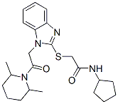 Acetamide, N-cyclopentyl-2-[[1-[2-(2,6-dimethyl-1-piperidinyl)-2-oxoethyl]-1H-benzimidazol-2-yl]thio]- (9CI) CAS#: 606110-29-6