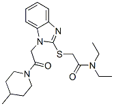 Acetamide, N,N-diethyl-2-[[1-[2-(4-methyl-1-piperidinyl)-2-oxoethyl]-1H-benzimidazol-2-yl]thio]- (9CI) CAS#: 606110-00-3