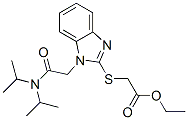 Acetic acid, [[1-[2-[bis(1-methylethyl)amino]-2-oxoethyl]-1H-benzimidazol-2-yl]thio]-, ethyl ester (9CI) CAS#: 606111-08-4