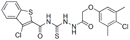Acetic acid, (4-chloro-3,5-dimethylphenoxy)-, 2-[[[(3-chlorobenzo[b]thien-2-yl)carbonyl]amino]thioxomethyl]hydrazide (9CI) CAS#: 587842-49-7