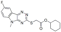 Acetic acid, [(8-fluoro-5-methyl-5H-1,2,4-triazino[5,6-b]indol-3-yl)thio]-, cyclohexyl ester (9CI) CAS#: 603948-13-6