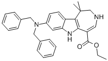 Azepino[4,5-b]indole-5-carboxylic acid, 8-[bis(phenylmethyl)amino]-1,2,3,6-tetrahydro-1,1-dimethyl-, ethyl ester CAS#: 629662-47-1