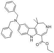 Azepino[4,5-b]indole-5-carboxylic acid, 9-[bis(phenylmethyl)amino]-1,2,3,6-tetrahydro-1,1-dimethyl-, ethyl ester CAS#: 629662-61-9