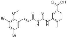BENZOIC ACID, 3-[[[[3-(3,5-DIBROMO-2-METHOXYPHENYL)-1-OXO-2-PROPENYL]AMINO]THIOXOMETHYL]AMINO]-4-METHYL- CAS#: 530154-61-1