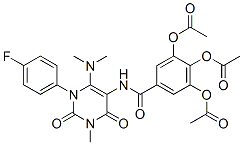 Benzamide,  3,4,5-tris(acetyloxy)-N-[6-(dimethylamino)-1-(4-fluorophenyl)-1,2,3,4-tetrahydro-3-methyl-2,4-dioxo-5-pyrimidinyl]- CAS#: 176379-08-1