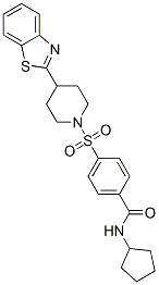 Benzamide, 4-[[4-(2-benzothiazolyl)-1-piperidinyl]sulfonyl]-N-cyclopentyl- (9CI) CAS#: 606083-22-1