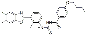 Benzamide, 4-butoxy-N-[[[3-(5,6-dimethyl-2-benzoxazolyl)-2-methylphenyl]amino]thioxomethyl]- (9CI) CAS#: 590397-26-5