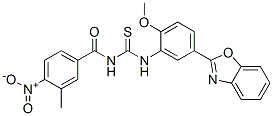 Benzamide, N-[[[5-(2-benzoxazolyl)-2-methoxyphenyl]amino]thioxomethyl]-3-methyl-4-nitro- (9CI) CAS#: 590394-71-1
