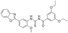 Benzamide, N-[[[5-(2-benzoxazolyl)-2-methoxyphenyl]amino]thioxomethyl]-3,5-diethoxy- (9CI) CAS#: 590394-96-0