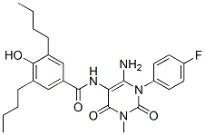 Benzamide,  N-[6-amino-1-(4-fluorophenyl)-1,2,3,4-tetrahydro-3-methyl-2,4-dioxo-5-pyrimidinyl]-3,5-dibutyl-4-hydroxy- CAS#: 176370-45-9