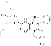 Benzamide,  N-[6-amino-1,2,3,4-tetrahydro-2,4-dioxo-1-phenyl-3-(phenylmethyl)-5-pyrimidinyl]-3,5-dibutyl-4-hydroxy- CAS#: 176370-49-3