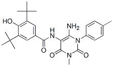 Benzamide,  N-[6-amino-1,2,3,4-tetrahydro-3-methyl-1-(4-methylphenyl)-2,4-dioxo-5-pyrimidinyl]-3,5-bis(1,1-dimethylethyl)-4-hydroxy- CAS#: 176378-80-6