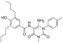 Benzamide,  N-[6-amino-1,2,3,4-tetrahydro-3-methyl-1-(4-methylphenyl)-2,4-dioxo-5-pyrimidinyl]-3,5-dibutyl-4-hydroxy- CAS#: 176370-46-0