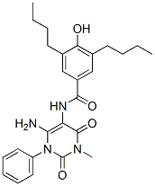 Benzamide,  N-(6-amino-1,2,3,4-tetrahydro-3-methyl-2,4-dioxo-1-phenyl-5-pyrimidinyl)-3,5-dibutyl-4-hydroxy- CAS#: 176370-44-8