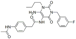 Benzeneacetamide,  4-(acetylamino)-N-[6-amino-1-butyl-3-[(3-fluorophenyl)methyl]-1,2,3,4-tetrahydro-2,4-dioxo-5-pyrimidinyl]- CAS#: 628279-20-9