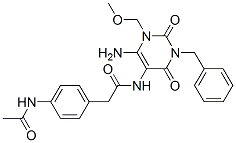 Benzeneacetamide,  4-(acetylamino)-N-[6-amino-1,2,3,4-tetrahydro-1-(methoxymethyl)-2,4-dioxo-3-(phenylmethyl)-5-pyrimidinyl]- CAS#: 637334-93-1