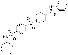 Benzenesulfonamide, 4-[[4-(2-benzothiazolyl)-1-piperidinyl]sulfonyl]-N-cycloheptyl- (9CI) CAS#: 606083-01-6