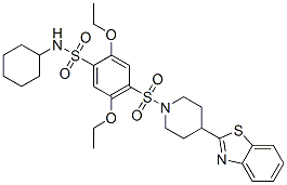 Benzenesulfonamide, 4-[[4-(2-benzothiazolyl)-1-piperidinyl]sulfonyl]-N-cyclohexyl-2,5-diethoxy- (9CI) CAS#: 606083-14-1