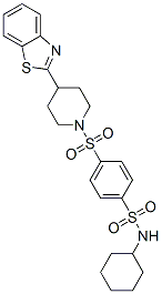 Benzenesulfonamide, 4-[[4-(2-benzothiazolyl)-1-piperidinyl]sulfonyl]-N-cyclohexyl- (9CI) CAS#: 606082-84-2
