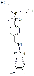 Benzenesulfonamide,  N,N-bis(2-hydroxyethyl)-4-[[(6-hydroxy-4,5,7-trimethyl-2-benzothiazolyl)amino]methyl]- CAS#: 692721-83-8