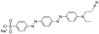 Benzenesulfonic acid, 4-[[4-[[4-[(2-cyanoethyl) ethylamino]phenyl]azo]phenyl]azo]-, sodium salt CAS#: 67906-53-0