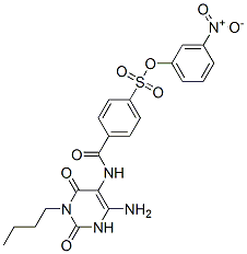 Benzenesulfonic  acid,  4-[[(4-amino-1-butyl-1,2,3,6-tetrahydro-2,6-dioxo-5-pyrimidinyl)amino]carbonyl]-,  3-nitrophenyl  ester CAS#: 666715-96-4