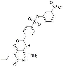Benzenesulfonic  acid,  4-[[(4-amino-1,2,3,6-tetrahydro-2,6-dioxo-1-propyl-5-pyrimidinyl)amino]carbonyl]-,  3-nitrophenyl  ester CAS#: 666715-95-3
