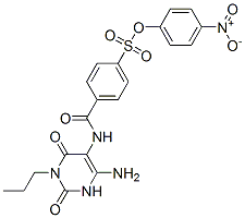 Benzenesulfonic  acid,  4-[[(4-amino-1,2,3,6-tetrahydro-2,6-dioxo-1-propyl-5-pyrimidinyl)amino]carbonyl]-,  4-nitrophenyl  ester CAS#: 666715-99-7