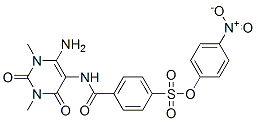 Benzenesulfonic  acid,  4-[[(6-amino-1,2,3,4-tetrahydro-1,3-dimethyl-2,4-dioxo-5-pyrimidinyl)amino]carbonyl]-,  4-nitrophenyl  ester CAS#: 666715-91-9