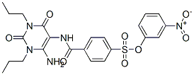 Benzenesulfonic  acid,  4-[[(6-amino-1,2,3,4-tetrahydro-2,4-dioxo-1,3-dipropyl-5-pyrimidinyl)amino]carbonyl]-,  3-nitrophenyl  ester CAS#: 666715-93-1