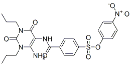 Benzenesulfonic  acid,  4-[[(6-amino-1,2,3,4-tetrahydro-2,4-dioxo-1,3-dipropyl-5-pyrimidinyl)amino]carbonyl]-,  4-nitrophenyl  ester CAS#: 666715-97-5