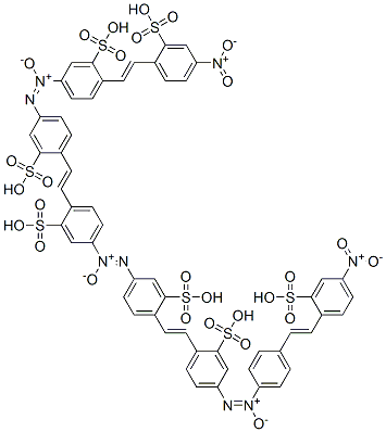 Benzenesulfonic acid, 5-[[4-[2-[4-[[4-[2-(4-nitro-2-sulfophenyl)ethenyl]phenyl]-ONN-azoxy]-2-sulfophenyl]ethenyl]-3-sulfophenyl]-NNO-azoxy]-2-[2-[4-[[4-[2-(4-nitro-2-sulfophenyl)ethenyl]-3-sulfophenyl]-ONN-azoxy]-2-sulfophenyl]ethenyl]- CAS#: 66214-55-9