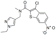 Benzo[b]thiophene-2-carboxamide, 3-chloro-N-[(1-ethyl-1H-pyrazol-4-yl)methyl]-N-methyl-6-nitro- (9CI) CAS#: 588712-41-8