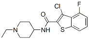 Benzo[b]thiophene-2-carboxamide, 3-chloro-N-(1-ethyl-4-piperidinyl)-4-fluoro- (9CI) CAS#: 588677-39-8