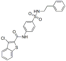 Benzo[b]thiophene-2-carboxamide, 3-chloro-N-[4-[[(2-phenylethyl)amino]sulfonyl]phenyl]- (9CI) CAS#: 600122-48-3