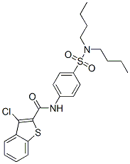 Benzo[b]thiophene-2-carboxamide, 3-chloro-N-[4-[(dibutylamino)sulfonyl]phenyl]- (9CI) CAS#: 600122-50-7