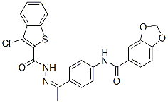 Benzo[b]thiophene-2-carboxylic acid, 3-chloro-, [1-[4-[(1,3-benzodioxol-5-ylcarbonyl)amino]phenyl]ethylidene]hydrazide (9CI) CAS#: 590399-87-4
