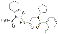 Benzo[b]thiophene-3-carboxamide, 2-[[[cyclopentyl(2-fluorobenzoyl)amino]acetyl]amino]-4,5,6,7-tetrahydro- (9CI) CAS#: 606109-51-7