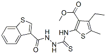 Benzo[b]thiophene-3-carboxylic acid, 2-[[[4-ethyl-3-(methoxycarbonyl)-5-methyl-2-thienyl]amino]thioxomethyl]hydrazide (9CI) CAS#: 588712-88-3